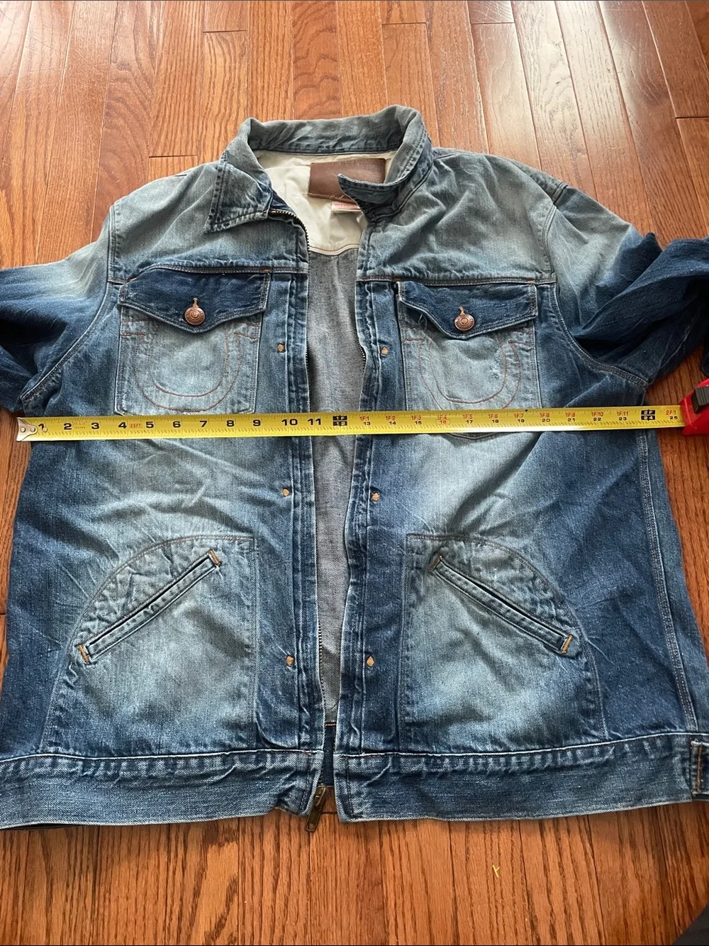 True Religion Medium Wash Denim Trucker Jacket Men’s Sz XXXL